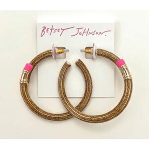 Betsey Johnson Pencil Bypass Hoop Earrings